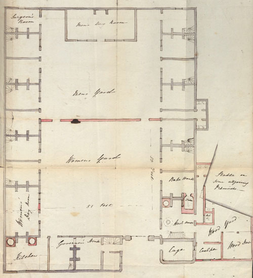 Plan of the Poor House at Hursley, from Colonel A C a'Court, correspondence and papers relating to the South Eastern District. Images including crown copyright images reproduced by courtesy of The National Archives, London, England. www.nationalarchives.gov.uk
